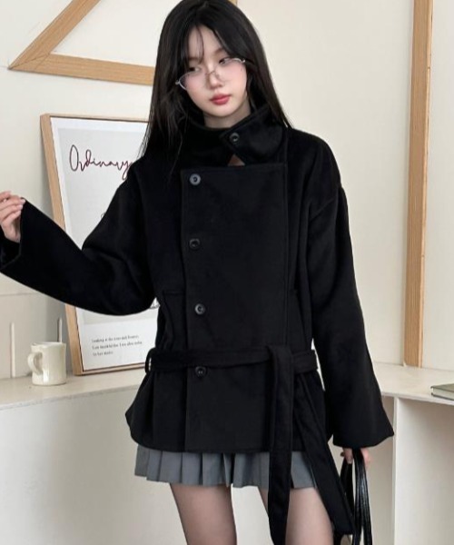 semplice（センプリチェ）の「ダッフルコート（ダッフルコート・レディース・ブラック/ブラウン・F）」の14枚目の写真