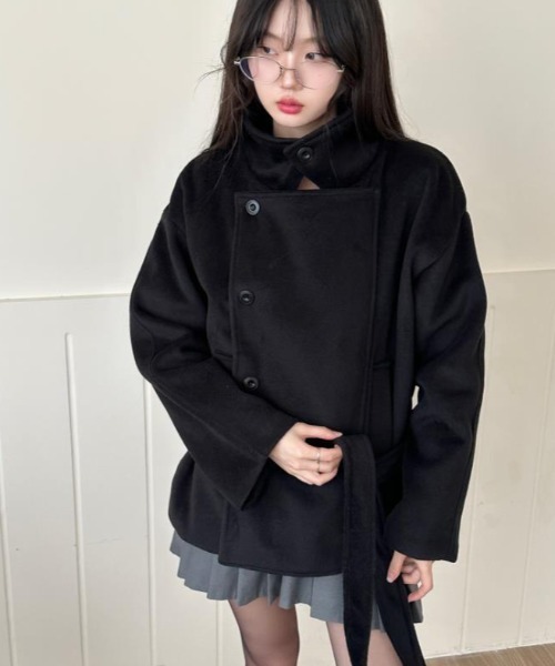 semplice（センプリチェ）の「ダッフルコート（ダッフルコート・レディース・ブラック/ブラウン・F）」の15枚目の写真