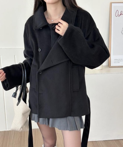 semplice（センプリチェ）の「ダッフルコート（ダッフルコート・レディース・ブラック/ブラウン・F）」の17枚目の写真