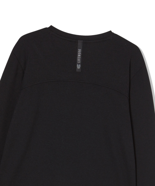 LIFE WORK(ライフワーク)の「企画) レディース) スリムリブ長袖Tシャツ(Tシャツ/カットソー・レディース・ブラック/ライトグレー・FREE)」の5枚目の写真