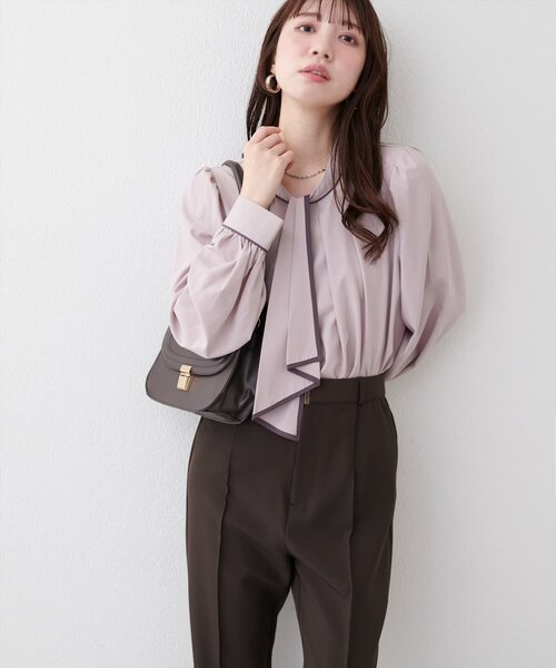 natural couture（ナチュラルクチュール）の「配色ボウタイ２WAYブラウス（シャツ/ブラウス・レディース・ネイビー/オフホワイト/ピンクベージュ/グレイッシュベージュ/その他1・FREE）」の19枚目の写真