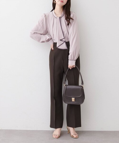 natural couture（ナチュラルクチュール）の「配色ボウタイ２WAYブラウス（シャツ/ブラウス・レディース・ネイビー/オフホワイト/ピンクベージュ/グレイッシュベージュ/その他1・FREE）」の18枚目の写真