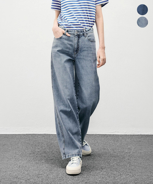 RAAM(ラム)の「RAP5020 ライト ボーイフィット ワイド デニムパンツ(2色)(デニムパンツ・レディース・スカイブルー/ブルー・SMALL/MEDIUM/LARGE)」の2枚目の写真