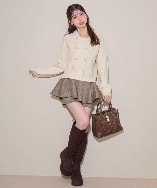 MAJESTIC LEGON(マジェスティックレゴン)の「レイヤードライクフレアショートスカパン(スカート・レディース・グレー系その他/ブラウン系その他2/ベージュ系その他2・MEDIUM)」の16枚目の写真