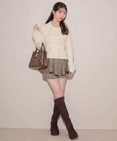 MAJESTIC LEGON(マジェスティックレゴン)の「レイヤードライクフレアショートスカパン(スカート・レディース・グレー系その他/ブラウン系その他2/ベージュ系その他2・MEDIUM)」の17枚目の写真