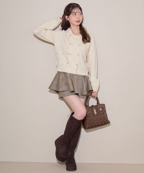MAJESTIC LEGON(マジェスティックレゴン)の「レイヤードライクフレアショートスカパン(スカート・レディース・グレー系その他/ブラウン系その他2/ベージュ系その他2・MEDIUM)」の18枚目の写真