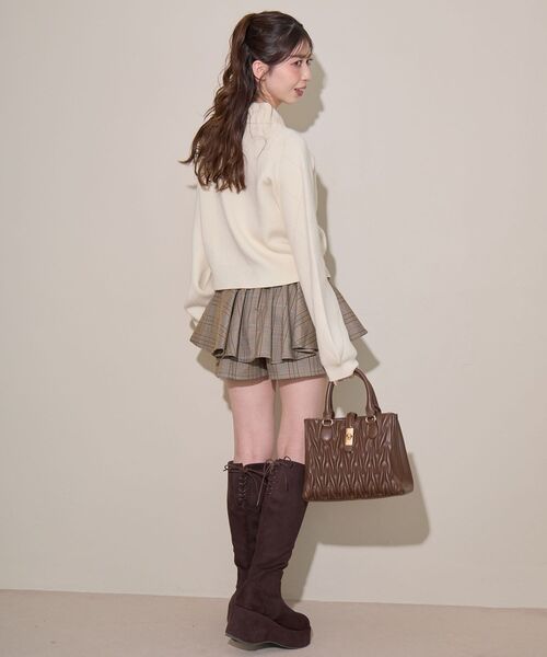 MAJESTIC LEGON(マジェスティックレゴン)の「レイヤードライクフレアショートスカパン(スカート・レディース・グレー系その他/ブラウン系その他2/ベージュ系その他2・MEDIUM)」の19枚目の写真