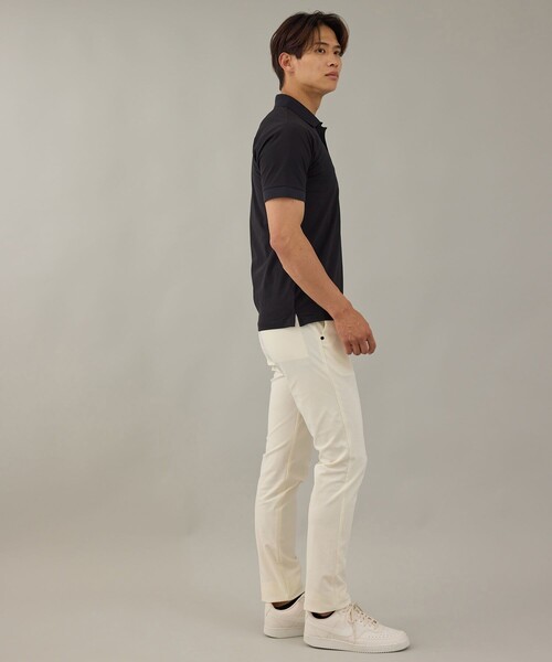 JUN&ROPE'(ジュンアンドロペ)の「【NOIR】CARVICO ナイロントリコットジャージーベーシックポロシャツ/UV・吸水速乾(ポロシャツ・メンズ・ホワイト/ブラック・XL/L)」の11枚目の写真