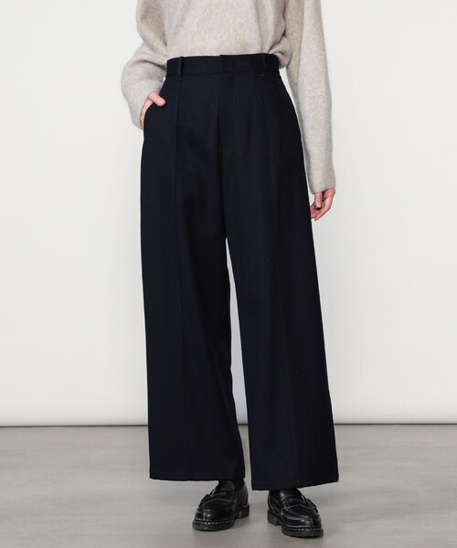LE GLAZIK(ルグラジック)の「LE GLAZIK | ウールフランネル ワイドイージーパンツ WOMEN(その他パンツ・レディース・ダークネイビー/グレー/ブラウン・36)」の8枚目の写真