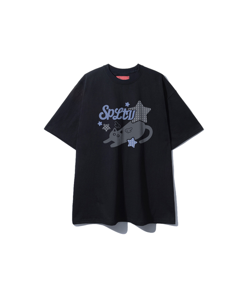 SUPERLATIVE（スーパーラティブ）の「S/P DOT CAT オーバーサイズ 半袖 (GOS2-5SP180)（Tシャツ/カットソー・レディース・ホワイト/ライトグレー/ブラック/ネイビー・MEDIUM/LARGE/X-LARGE）」の2枚目の写真