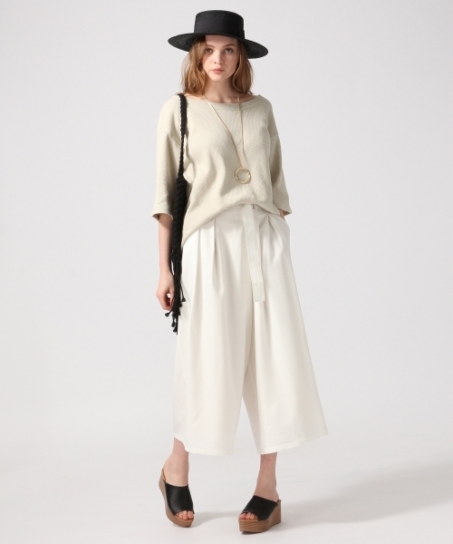 HARE(ハレ)の「アシメデザインスカウチョ(HARE)(スラックス・レディース・グレー/ブラック/オフホワイト・FREE)」の5枚目の写真