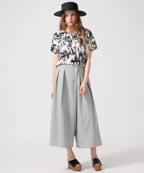 HARE(ハレ)の「アシメデザインスカウチョ(HARE)(スラックス・レディース・グレー/ブラック/オフホワイト・FREE)」の6枚目の写真