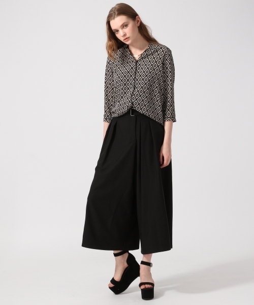 HARE(ハレ)の「アシメデザインスカウチョ(HARE)(スラックス・レディース・グレー/ブラック/オフホワイト・FREE)」の7枚目の写真