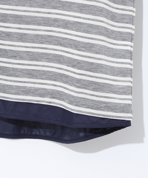 STUDIOUS(ステュディオス)の「タフタコンビテンセルボーダーTシャツ(Tシャツ/カットソー・メンズ・カーキ/グレー・2/1/3)」の7枚目の写真
