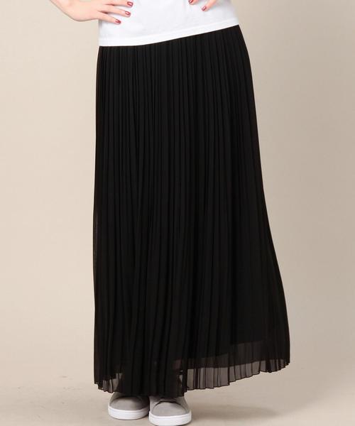 BEAUTY&YOUTH UNITED ARROWS(ビューティーアンドユースユナイテッドアローズ)の「BY ジョーゼットプリーツマキシスカート◆(スカート・レディース・ブラック/ナチュラル/レッド・FREE)」の2枚目の写真