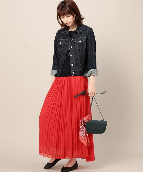 BEAUTY&YOUTH UNITED ARROWS(ビューティーアンドユースユナイテッドアローズ)の「BY ジョーゼットプリーツマキシスカート◆(スカート・レディース・ブラック/ナチュラル/レッド・FREE)」の13枚目の写真