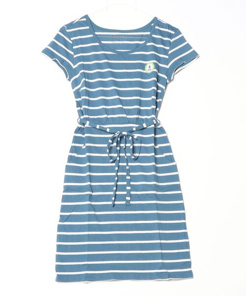 PACT(パクト)の「WOMEN'S-POCKET DRESS-DENIM STRIPE レディース オーガニックコットン ポケット ドレス(チュニック・レディース・サックスブルー・MEDIUM/X-SMALL/SMALL)」の1枚目の写真