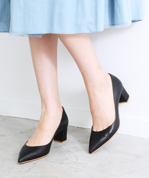 ブロックヒールパンプス