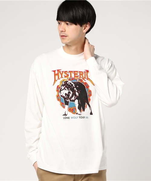HYSTERIC GLAMOUR（ヒステリックグラマー）の「LONE WOLF pt リブ付T-SH（Tシャツ/カットソー・メンズ・トップグレー/ホワイト/ブラック・X-SMALL/LARGE/SMALL/MEDIUM）」の10枚目の写真