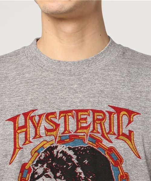 HYSTERIC GLAMOUR（ヒステリックグラマー）の「LONE WOLF pt リブ付T-SH（Tシャツ/カットソー・メンズ・トップグレー/ホワイト/ブラック・X-SMALL/LARGE/SMALL/MEDIUM）」の6枚目の写真