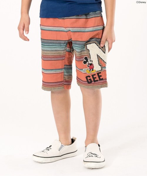 BREEZE（ブリーズ）の「Disney（ディズニー）ミッキーボーダーパンツ（その他パンツ・キッズ・イエロー/レッド/グリーン・110/130/80/90/95/120/100/140）」の3枚目の写真