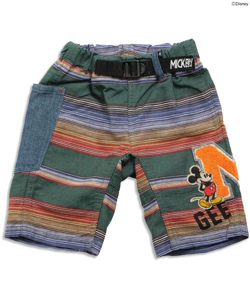 BREEZE（ブリーズ）の「Disney（ディズニー）ミッキーボーダーパンツ（その他パンツ・キッズ・イエロー/レッド/グリーン・110/130/80/90/95/120/100/140）」の6枚目の写真