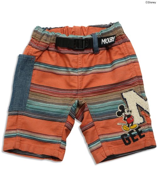 BREEZE（ブリーズ）の「Disney（ディズニー）ミッキーボーダーパンツ（その他パンツ・キッズ・イエロー/レッド/グリーン・110/130/80/90/95/120/100/140）」の8枚目の写真