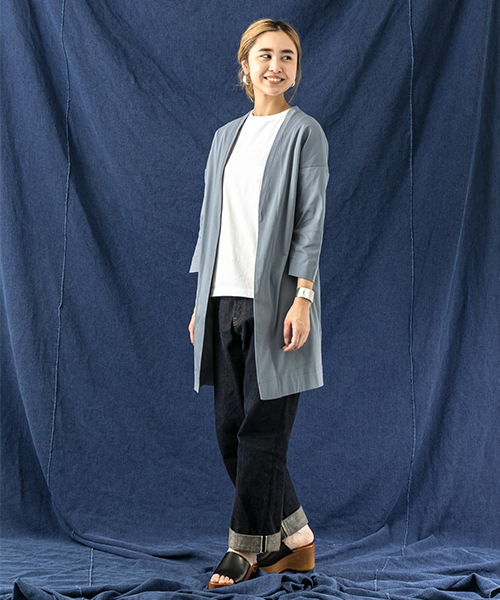 WORK NOT WORK URBAN RESEARCH（ワークノットワークアーバンリサーチ）の「WORK NOT WORK　シルケットスムースガウンカーディガン（カーディガン/ボレロ・レディース・ブルー/ベージュ系その他/カーキ・FREE）」の6枚目の写真