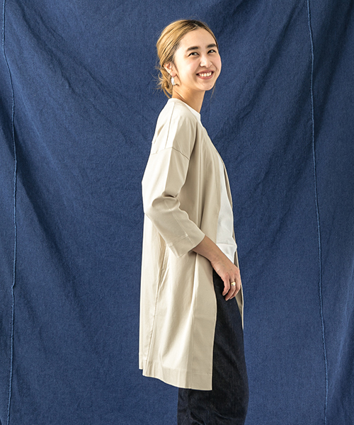 WORK NOT WORK URBAN RESEARCH（ワークノットワークアーバンリサーチ）の「WORK NOT WORK　シルケットスムースガウンカーディガン（カーディガン/ボレロ・レディース・ブルー/ベージュ系その他/カーキ・FREE）」の7枚目の写真