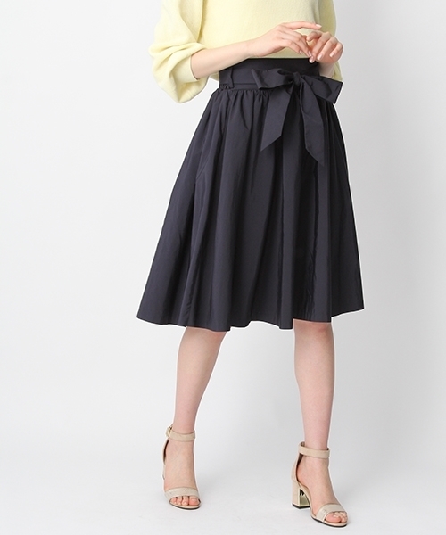 Andemiu(アンデミュウ)の「【BAILA4月号掲載】【脚長MAKE】STYLEセレクトフレアスカート754386(スカート・レディース・ピンク/ネイビー/ベージュ/イエロー/ブルー・MEDIUM/SMALL/M size/2(M)/S size/1(S))」の2枚目の写真