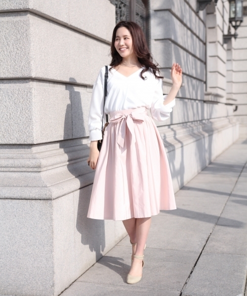 Andemiu(アンデミュウ)の「【BAILA4月号掲載】【脚長MAKE】STYLEセレクトフレアスカート754386(スカート・レディース・ピンク/ネイビー/ベージュ/イエロー/ブルー・MEDIUM/SMALL/M size/2(M)/S size/1(S))」の18枚目の写真