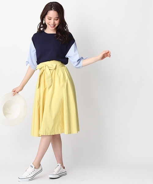 Andemiu(アンデミュウ)の「【BAILA4月号掲載】【脚長MAKE】STYLEセレクトフレアスカート754386(スカート・レディース・ピンク/ネイビー/ベージュ/イエロー/ブルー・MEDIUM/SMALL/M size/2(M)/S size/1(S))」の21枚目の写真