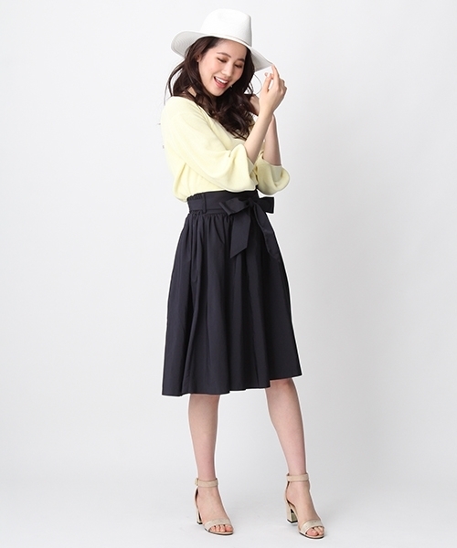 Andemiu(アンデミュウ)の「【BAILA4月号掲載】【脚長MAKE】STYLEセレクトフレアスカート754386(スカート・レディース・ピンク/ネイビー/ベージュ/イエロー/ブルー・MEDIUM/SMALL/M size/2(M)/S size/1(S))」の12枚目の写真