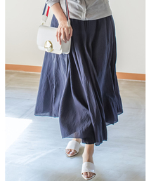Re:EDIT | [涼しげな印象のフレアスカート]イレギュラーヘムロングスカートボトムス/スカート/膝丈・ミモレ丈（51～65cm）[リエディ](スカート)