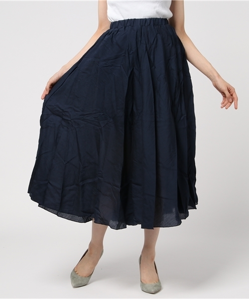 Re:EDIT（リエディ）の「[秋口まで使える新色がDEBUT]レギュラーヘムロングスカートボトムス/スカート/膝丈・ミモレ丈（51～65cm）[リエディ]（スカート・レディース・ピンク/グリーン/ブラック/カーキ/ベージュ/ネイビー/ブルー/ブルーグリーン/モカ/パープル・MEDIUM）」の18枚目の写真