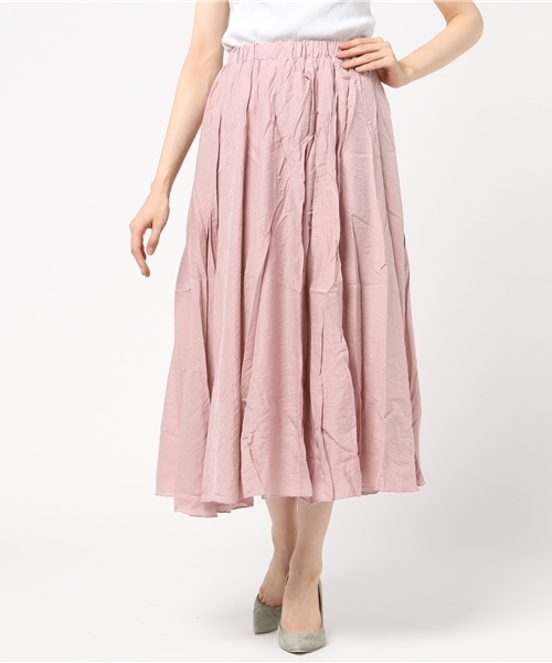 Re:EDIT（リエディ）の「[秋口まで使える新色がDEBUT]レギュラーヘムロングスカートボトムス/スカート/膝丈・ミモレ丈（51～65cm）[リエディ]（スカート・レディース・ピンク/グリーン/ブラック/カーキ/ベージュ/ネイビー/ブルー/ブルーグリーン/モカ/パープル・MEDIUM）」の10枚目の写真