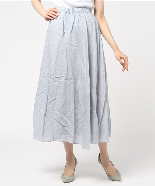 Re:EDIT（リエディ）の「[秋口まで使える新色がDEBUT]レギュラーヘムロングスカートボトムス/スカート/膝丈・ミモレ丈（51～65cm）[リエディ]（スカート・レディース・ピンク/グリーン/ブラック/カーキ/ベージュ/ネイビー/ブルー/ブルーグリーン/モカ/パープル・MEDIUM）」の7枚目の写真