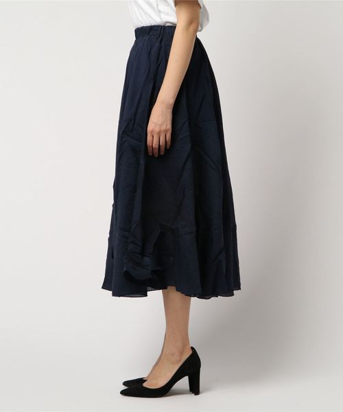 Re:EDIT（リエディ）の「[秋口まで使える新色がDEBUT]レギュラーヘムロングスカートボトムス/スカート/膝丈・ミモレ丈（51～65cm）[リエディ]（スカート・レディース・ピンク/グリーン/ブラック/カーキ/ベージュ/ネイビー/ブルー/ブルーグリーン/モカ/パープル・MEDIUM）」の11枚目の写真