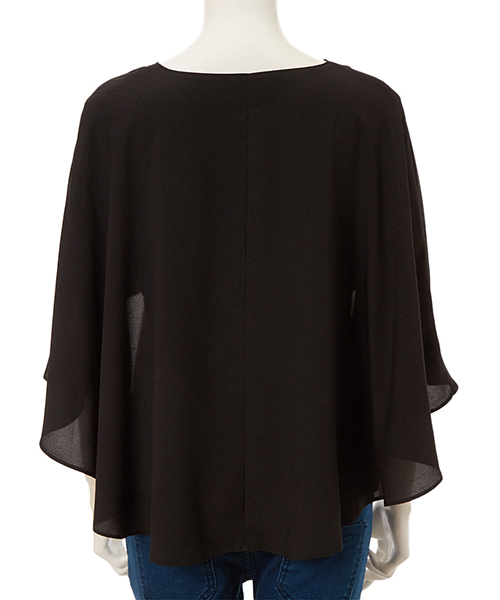 Color（カラー）の「Vネックフリルブラウス（シャツ/ブラウス・レディース・ホワイト/スモークピンク/ブラック・MEDIUM）」の6枚目の写真