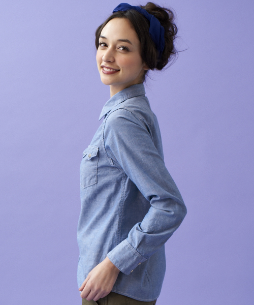 BLUE BLUE（ブルーブルー）の「◎[聖林公司：ブルーブルー]EX BLUE BLUE CHAMB WES シャツ（シャツ/ブラウス・レディース・ライトブルー・FREE）」の4枚目の写真