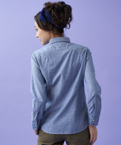 BLUE BLUE（ブルーブルー）の「◎[聖林公司：ブルーブルー]EX BLUE BLUE CHAMB WES シャツ（シャツ/ブラウス・レディース・ライトブルー・FREE）」の5枚目の写真