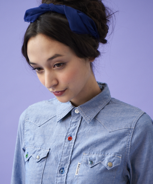 BLUE BLUE（ブルーブルー）の「◎[聖林公司：ブルーブルー]EX BLUE BLUE CHAMB WES シャツ（シャツ/ブラウス・レディース・ライトブルー・FREE）」の6枚目の写真