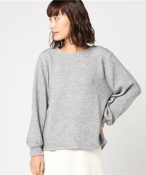 Honeys(ハニーズ)の「ボリューム袖プルオーバー(Tシャツ/カットソー・レディース・オフホワイト/ブラック/杢グレー/ピンク/ブルー・L/M)」の3枚目の写真