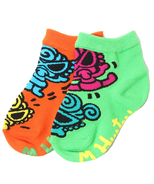 HYSTERIC MINI（ヒステリックミニ）の「Graffiti Pop Mini ソックス（ソックス/靴下・キッズ・ブラック/グリーン/ピンク・13/16/19/22）」の2枚目の写真