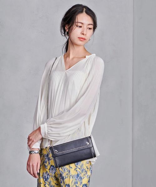 【美品】ユナイテッドアローズ　UBCS プリーツブラウス　ブラック　シフォン UNITED ARROWS - 【美品】ユナイテッドアローズ UBCS プリーツ