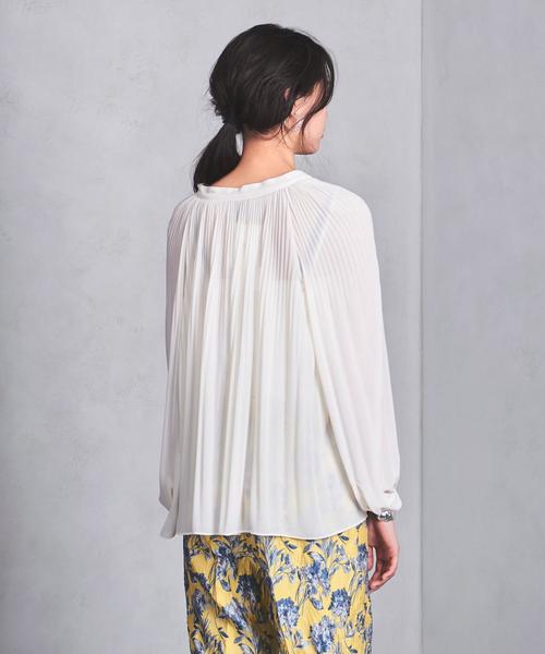 【美品】ユナイテッドアローズ　UBCS プリーツブラウス　ブラック　シフォン UNITED ARROWS - 【美品】ユナイテッドアローズ UBCS プリーツ