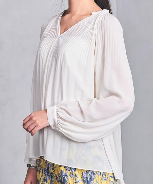 【美品】ユナイテッドアローズ　UBCS プリーツブラウス　ブラック　シフォン UNITED ARROWS - 【美品】ユナイテッドアローズ UBCS プリーツ