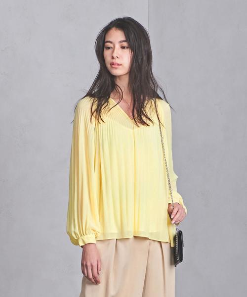 【美品】ユナイテッドアローズ　UBCS プリーツブラウス　ブラック　シフォン UNITED ARROWS - 【美品】ユナイテッドアローズ UBCS プリーツ