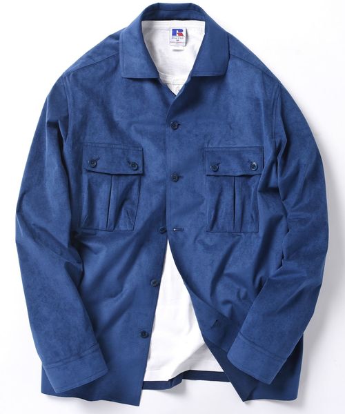 SHIPS（シップス）の「SC: ultrasuede(R) ライト サファリ ジャケット（ミリタリージャケット・メンズ・ベージュ/ブラウン/オリーブ/ブルー・SMALL/MEDIUM/LARGE/X-LARGE）」の4枚目の写真