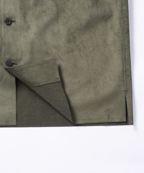 SHIPS（シップス）の「SC: ultrasuede(R) ライト サファリ ジャケット（ミリタリージャケット・メンズ・ベージュ/ブラウン/オリーブ/ブルー・SMALL/MEDIUM/LARGE/X-LARGE）」の7枚目の写真